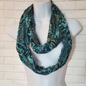 Blue Cheetah Leopard Tiger Infinity Scarf